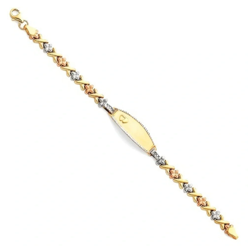 14k yellow white rose gold baby bracelet 6